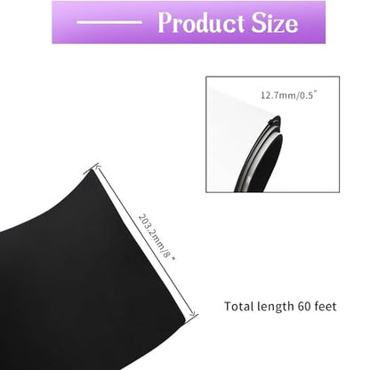 Closed Cell Neoprene Foam Rubber Sheet with Adhesive - 60 x 8 x 1/2 Inch Multi-Function Insulation, Soundproofing, and Weatherproof Foam Padding Easy Cut DIY,Black - color: Black, size: 60 x 8 x 1/2"