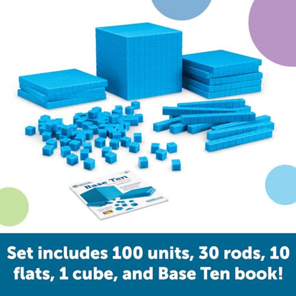 Learning Resources Plastic Base Ten Starter Set - 1st Grade Math Manipulatives for Elementary School Classroom, Learn Place Value, Base 10 Blocks for Math, Kids Counting Blocks and Teacher Supplies