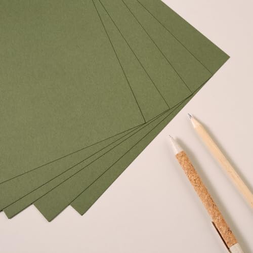 30 Sheets Cardstock Paper 8 1/2 x 11 Inches, Olive Green | For Crafts and Invitations - color: Olive Green