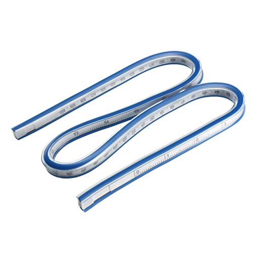 uxcell Flexible Ruler 24 Inch 60cm Curve Ruler for Engineering Drawing, Design Graphics, Garment Design - size: 24 Inch