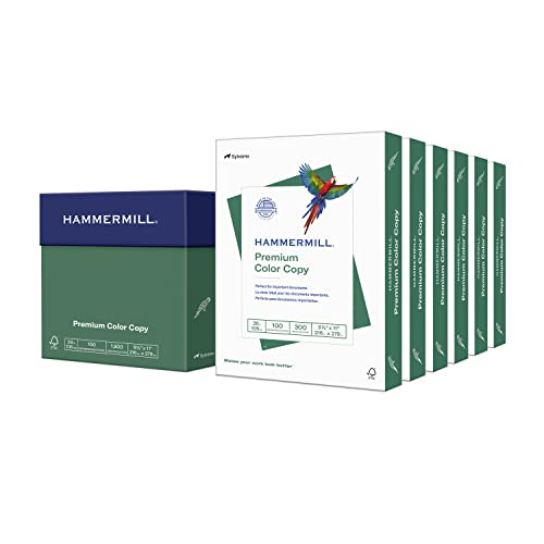 Hammermill Printer Paper, Premium Color 28 lb Copy Paper, 8.5 x 11-6 Pack (1,800 Sheets) - 100 Bright, Made in the USA, 102700C - size: 6 Pack | 1800 Sheets, style: Letter (8.5x11)