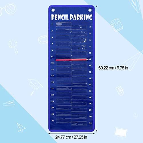 Sabary Pencil Parking Pocket for Classroom,Hanging Pencil Holder Wall Organization Numbered pencils Dispenser with Magnetic Strip Grommets for Back to School Student Essentials(Simple) - style: Simple