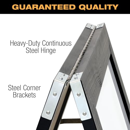 Excello Global Products 40" x 22" Indestructible A-Frame Whiteboard - Black - color: Black