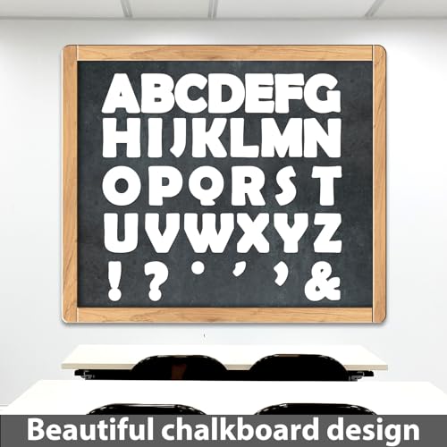 Qyeahkj 150 PCS Large 6" Font Bulletin Board Letters and Punctuation Cutouts Combo Set Pure White Border Letters Decoration for Classroom Alphabet Poster Wall Bulletin Board Display Home School Decor - style: Pure white