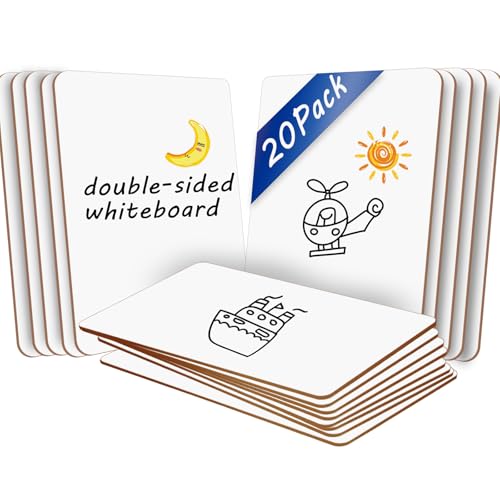 20 Pack Double Sided Dry Erase Board Classroom Pack 12'' x 9'' Small Whiteboards for Office Teachers Students Schools Supplies Thickness 3mm Mini Answer Paddles Easy to Wipe - size: 20 pack