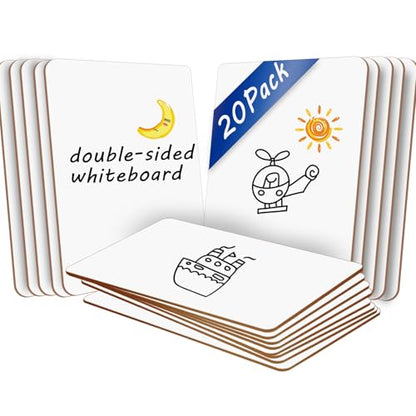 20 Pack Double Sided Dry Erase Board Classroom Pack 12'' x 9'' Small Whiteboards for Office Teachers Students Schools Supplies Thickness 3mm Mini Answer Paddles Easy to Wipe - size: 20 pack