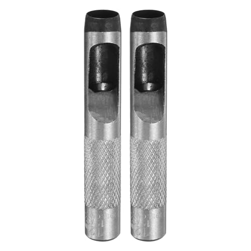 HARFINGTON 2pcs Leather Round Hole Punch, 12mm Hollow Hole Puncher Cutter Carbon Steel Circle Hole Punching Cutting Tool for Belt/DIY Leather Craft - size: 12mm