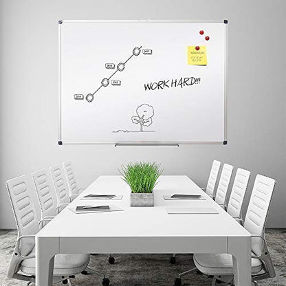 XIWODE Magnetic Dry Erase Board, Wall Mounted Whiteboard, 36 x 24 Inch, Lightweight White Board, Erase Board Silver Aluminium Framed with Lacquered Steel Surface - color: Silver, size: 36X24
