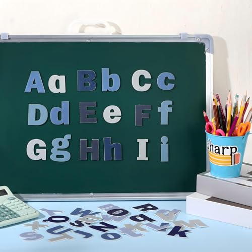 Breling 310 Pieces Felt Letter Bulletin Board Letters Sticker with Number 2" Bulk Self Adhesive ABC Upper Lowercase Sticky Letter for Xmas Gift Bulletin Board Classroom(Blue Color) - color: Blue Color