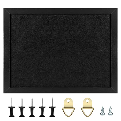 TORASO Cork Board Bulletin Board, 19.7 X 29.5 inch Cork Boards for Walls with Pins, Eye Bolts, gaskets, Screws, Pin Board for Office, School and Home (BK-5075-1P) - color: All Black, size: approx.20"x30" - 1P