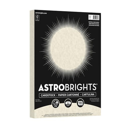 Astrobrights Specialty Parchment Cardstock, 8.5" x 11", 65 lb/176 gsm, Natural (Ivory), 100 Sheets (27427-01) (Pack of 6) - size: 8.5 x 11 inches (Pack of 6)