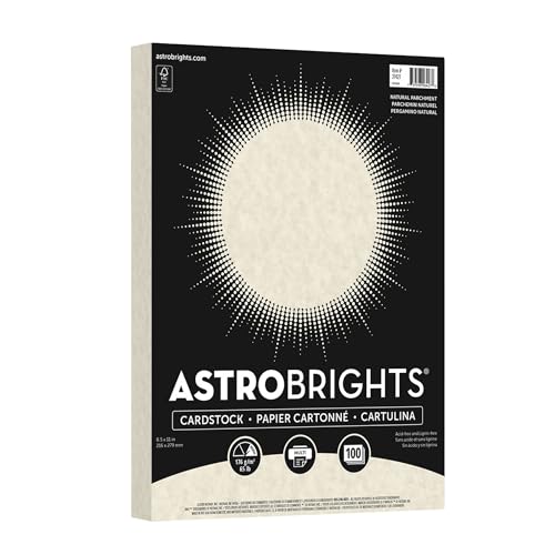 Astrobrights Specialty Parchment Cardstock, 8.5" x 11", 65 lb/176 gsm, Natural (Ivory), 100 Sheets (27427-01) (Pack of 6) - size: 8.5 x 11 inches (Pack of 6)