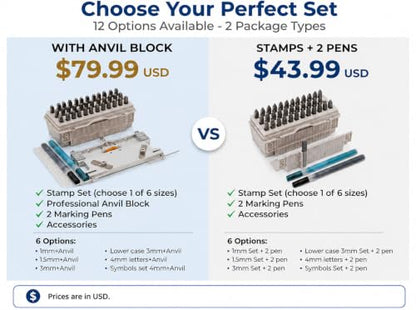Make Your Letters Align More neatly. 36-Piece Number & Capital Letter Stamp Set (A-Z & 0-9) - 1/8" (3mm) Punch for Imprinting on Metal, Plastic, Wood,Hardness HRC 62
