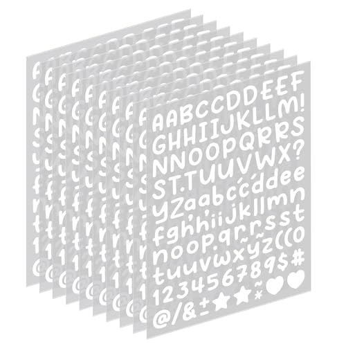 1180 Pcs Self-Adhesive Vinyl Letter & Number Stickers – 10 Sheets of 0.5 Inch Alphabet Numbers, Ideal for Bulletin Boards, Posters, Windows, Doors, Crafts, Mailboxes, Classroom & Home Decor White - color: White, size: 0.5 inch