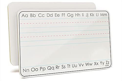 Double Sided Handheld Manuscript Whiteboard, ABC Dry Erase Lap Board, 11" x 17" Handwriting Practice for Kids - color: 2 Sets of Lines