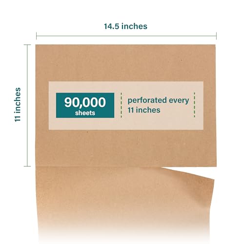 Elementree Brown Packing Paper Sheets for Moving & Shipping - 60-Carton Pallet (90,000 Sheets) - 14.5" x 11" - Sustainable Void Fill Packaging Made in the USA - Kraft Paper Thickness (00919PAL) - size: 90000 Sheets