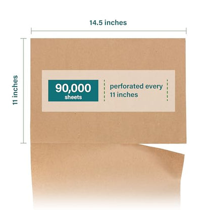 Elementree Brown Packing Paper Sheets for Moving & Shipping - 60-Carton Pallet (90,000 Sheets) - 14.5" x 11" - Sustainable Void Fill Packaging Made in the USA - Kraft Paper Thickness (00919PAL) - size: 90000 Sheets