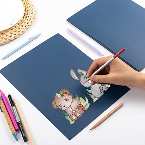 30 Sheets Cardstock Paper 8 1/2 x 11 Inches, Navy Blue | For Crafts and Invitations - color: Navy Blue