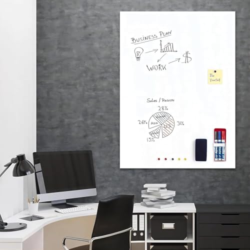 Magnetic Whiteboard Contact Paper, 18" x 24" Stick on Magnetic Dry Erase White Board Sticker for Wall, Easy to Write for Drawing, School, Office, Kitchen Fridge - size: 17.7" x 24.3"