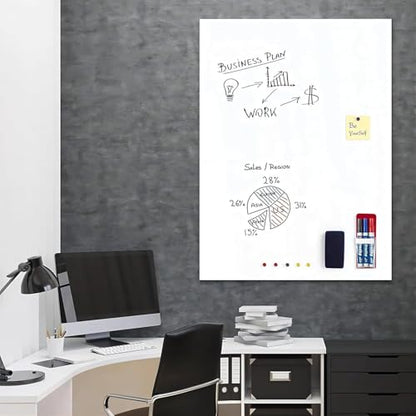 Magnetic Whiteboard Contact Paper, 18" x 24" Stick on Magnetic Dry Erase White Board Sticker for Wall, Easy to Write for Drawing, School, Office, Kitchen Fridge - size: 17.7" x 24.3"