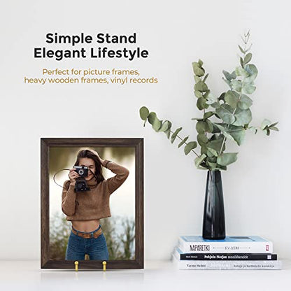 TR-LIFE Plate Stands for Display - 6 Inch Plate Holder Display Stand + Metal Frame Holder Stand for Picture, Decorative Plate, Photo Easel, Tabletop Art (Gold 2 Pack) - size: 6 Inch