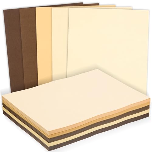 MixTeach 240 Sheets Assorted Brown Cardstock Paper 8.5 x 11" Medium Thick Card Stock 180gsm/65lb Printable Kraft Paper for Boho Themed Scrapbooking, Card Making, Invitations, DIY Art Craft Supplies - color: Brown