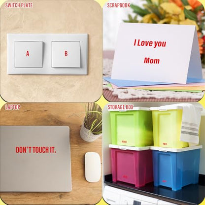 1550 Pcs 10 Sheets Letter Stickers,Self Adhesive Waterproof 1/2 Inch Mailbox Numbers Vinyl Stickers,Alphabet Decals for Water Bottle,Window,Classroom,Car,Laptop,Scrapbook (Red, 0.5 Inch) - color: Red, size: 0.5 Inch