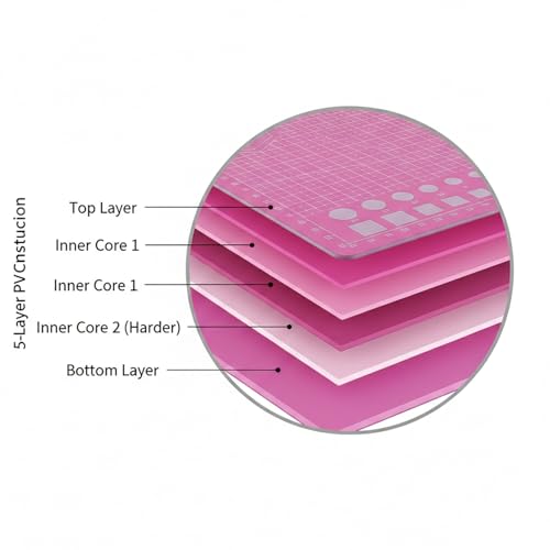 Cutting Mat A3 Pink, Self Healing Cutting Mat 12x18 Inch, 5-Ply Rotary Cutting Board Double-sided for Cutting Quilting Modeling Projects - color: Pink