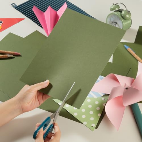 30 Sheets Cardstock Paper 8 1/2 x 11 Inches, Olive Green | For Crafts and Invitations - color: Olive Green