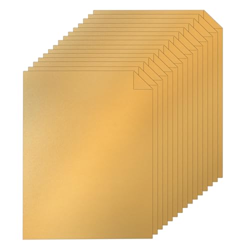 Silunkia 40 Sheets Gold Shimmer Cardstock 8.5 x 11 Certificate Paper, 75lb Craft Paper Card Stock for Cards Making, Birthday Decorations, Wedding Invitations, Greeting Cards - color: Gold, size: 40 Sheets