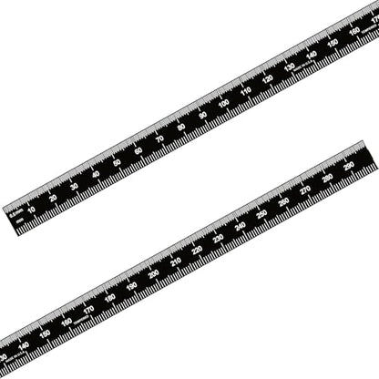 PEC Tools 300mm Flexible Metal Ruler, Stainless Steel with Black Chrome Finish, High Contrast, Fully Metric Graduation (0.5mm, 1.0mm), Easy to Read Machinist Rule, Made in USA - color: Black Chrome-Flexible, size: 300mm