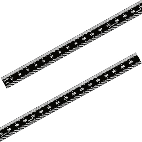 PEC Tools 300mm Flexible Metal Ruler, Stainless Steel with Black Chrome Finish, High Contrast, Fully Metric Graduation (0.5mm, 1.0mm), Easy to Read Machinist Rule, Made in USA - color: Black Chrome-Flexible, size: 300mm