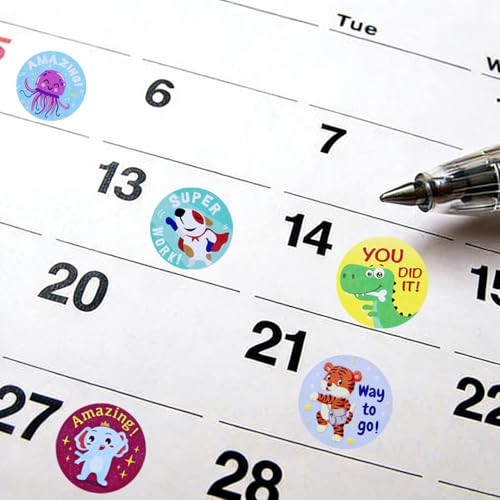 2500Pcs Stickers for Kids Classroom, Animals Themed Design Teacher Students Reward Stickers for School Classroom Supplies - size: 2500Pcs