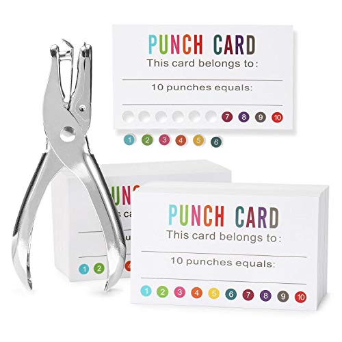 ONEDONE Punch Cards 400 Pack Behavior Incentive Awards for Kids Students Teachers Home Classroom School Business