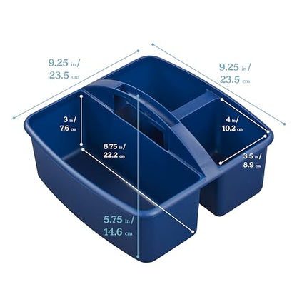 ECR4Kids 3-Compartment Small Plastic Caddy, Multipurpose Organization, Earthtone, 6-Pack - color: Earthtone