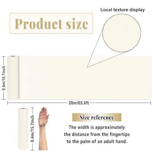 Cream Bulletin Board Roll Non-Woven Fabric Poster 15.7" x65.6ft - color: Cream, size: 787.2" x 15.7"
