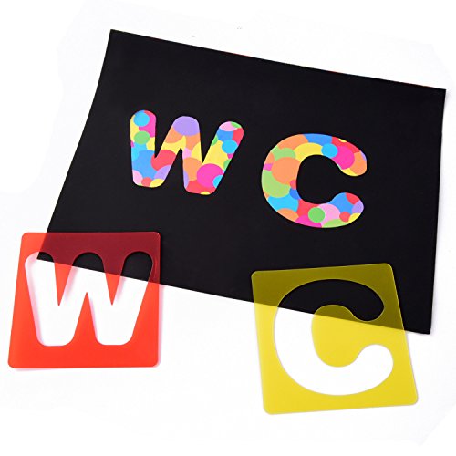 TecUnite 26 Pieces Alphabet Stencils Set Plastic Letter Stencils for Painting Learning, DIY Craft Decoration (4 x 4 Inches) - size: 4 x 4 Inches