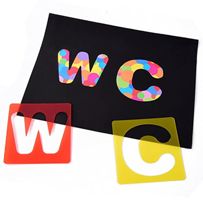 TecUnite 26 Pieces Alphabet Stencils Set Plastic Letter Stencils for Painting Learning, DIY Craft Decoration (4 x 4 Inches) - size: 4 x 4 Inches