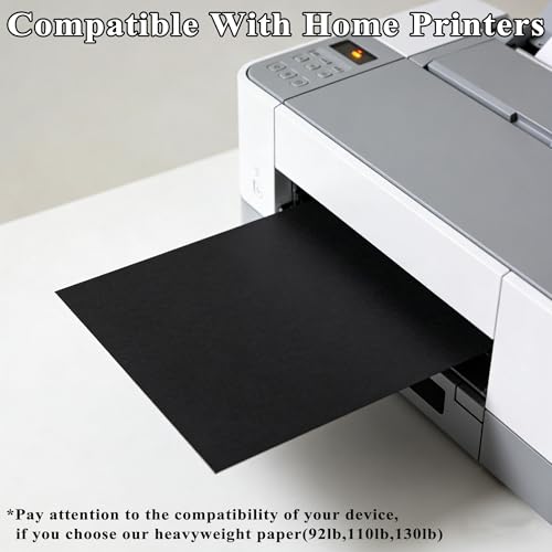100 Sheets 65lb Black Cardstock, 8.5" x 11", Printer Black Paper for DIY Craft Card Making Blank Invitation Halloween Supply, 65LB Cover 180 GSM - color: Black, size: 65lb-100sheets