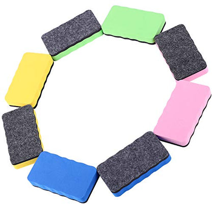 Dry Erase Erasers, 24 Pack Magnetic Whiteboard Eraser Chalkboard Eraser Dry Eraser for Classroom Office and Home (24pcs 4Colours) - color: 24pcs 4colours