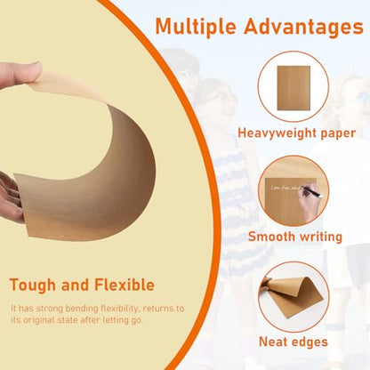 Guakicae 150 Sheets Brown Cardstock 4 x 6 Kraft Paper, 300gsm/110lb Heavyweight Flat Card Stock Craft Paper for DIY Card Making, Wedding Invitations, Greeting Cards, Stationery, Graduations - color: Brown, size: 4x6-150pcs