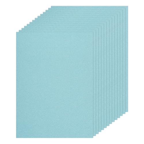 MECCANIXITY 20 Sheet Light Blue Glitter Card Stock, 8"x11" A4 Shimmer Paper,250gsm One-sided Cardstock for DIY Crafts, Scrapbooking, Party Decorations, Invitations - color: Light Blue