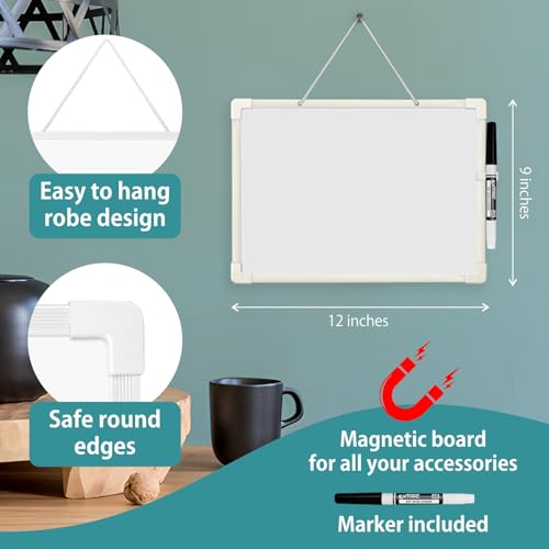 Small White Board 9X12, Small Dry Erase Board Magnetic with Marker, 2 Pack Whiteboard Dry Erase Double Sided MIni Whiteboard, Lapboard Ideal for Homeschool, Office, Classroom White Boards for Kids - size: 2 Pack 9x12