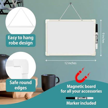 Small White Board 9X12, Small Dry Erase Board Magnetic with Marker, 2 Pack Whiteboard Dry Erase Double Sided MIni Whiteboard, Lapboard Ideal for Homeschool, Office, Classroom White Boards for Kids - size: 2 Pack 9x12