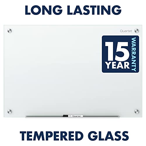 Quartet Dry Erase Board, Magnetic Whiteboard 3' x 2', Glass Board for Wall, Infinity, White (G3624NMW) - color: White, size: 36"W x 24"H