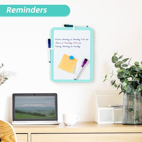 VUSIGN Small White Board Dry Erase, 8.5'' x 11'' Magnetic Dry Erase Board, Mini Whiteboard with Markers for Students, Fridge, Wall, Locker, Green - color: I-green