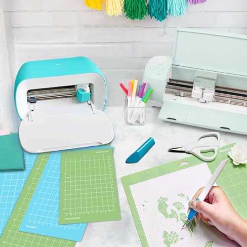 IModeur 8 Pack Cutting Mats - (4.5x6.5In, 4.5x12In) Green & Blue Cutting Mats for Cutting machine Accessories (4 Small & 4 Big Mats) - size: 8 Pack/4.5x6.5In,4.5x12In/Green Blue