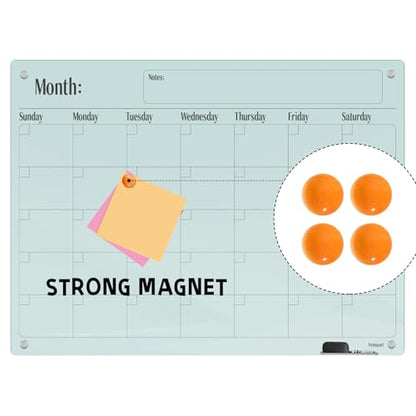 Magnetic Glass Dry Erase Board Calendar- White Board 48 x 36 Inch Wall Mounted Glass Monthly Whiteboard, Large Frameless Glass White Board for Wall Office, Home & School - color: Mothly-a, size: 48"W x 36"H