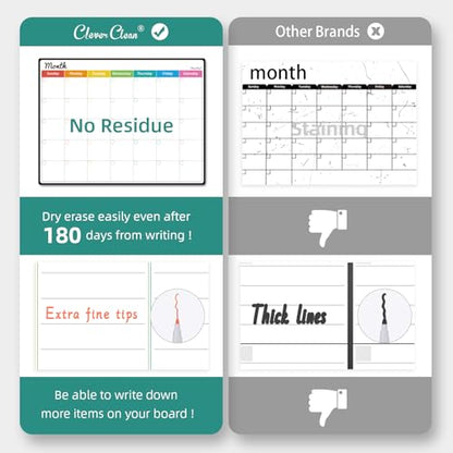 Magnetic Dry Erase Monthly Calendar Set - 14.5"x11" Monthly and Weekly Calendar, 6.5"x8.5" List Board for Fridge - 6 Extra Fine Point Markers Included - Shipped Flat - style: Month+Week+List