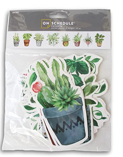 Potted Plant Cutout Shapes - 32 Pieces - for Craft, Decor, Scrapbooking, and More